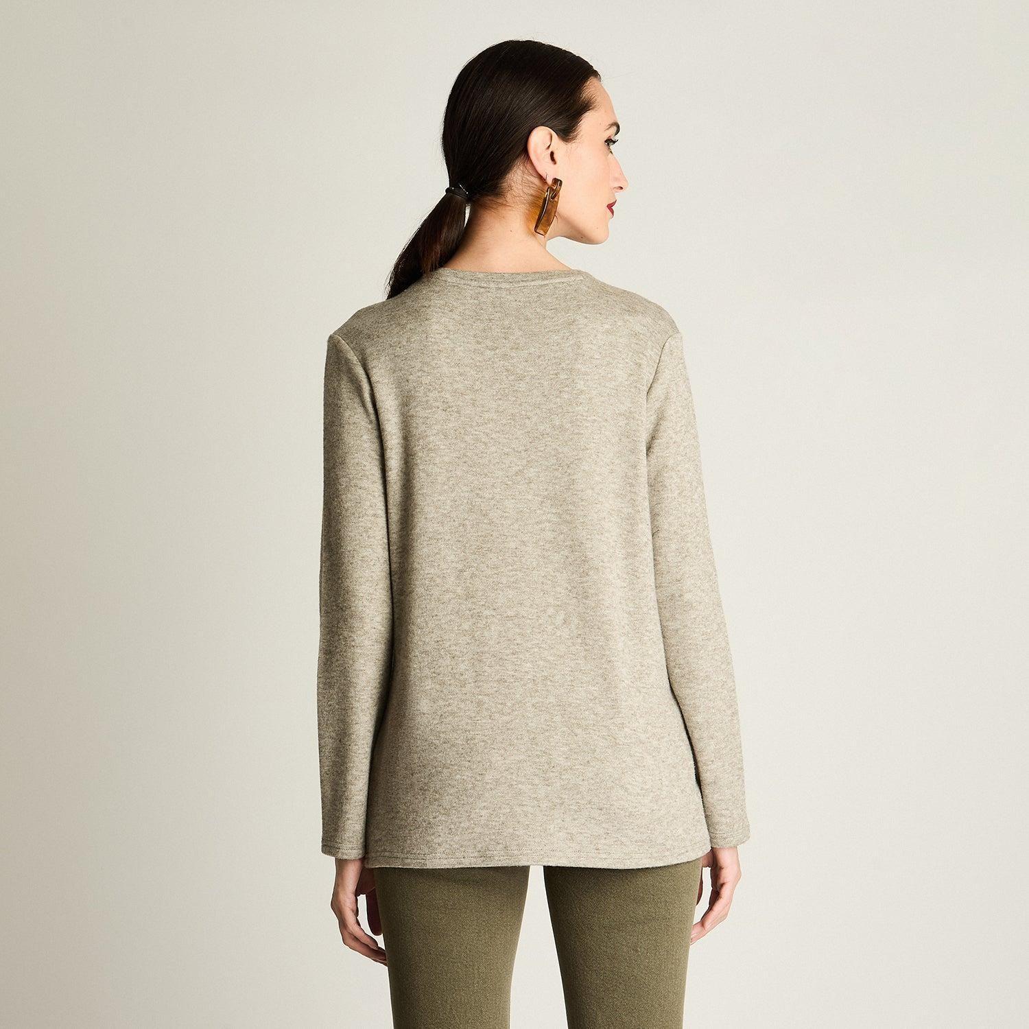 Sweater De Lanilla Estampado Aplicaciones Verde-2