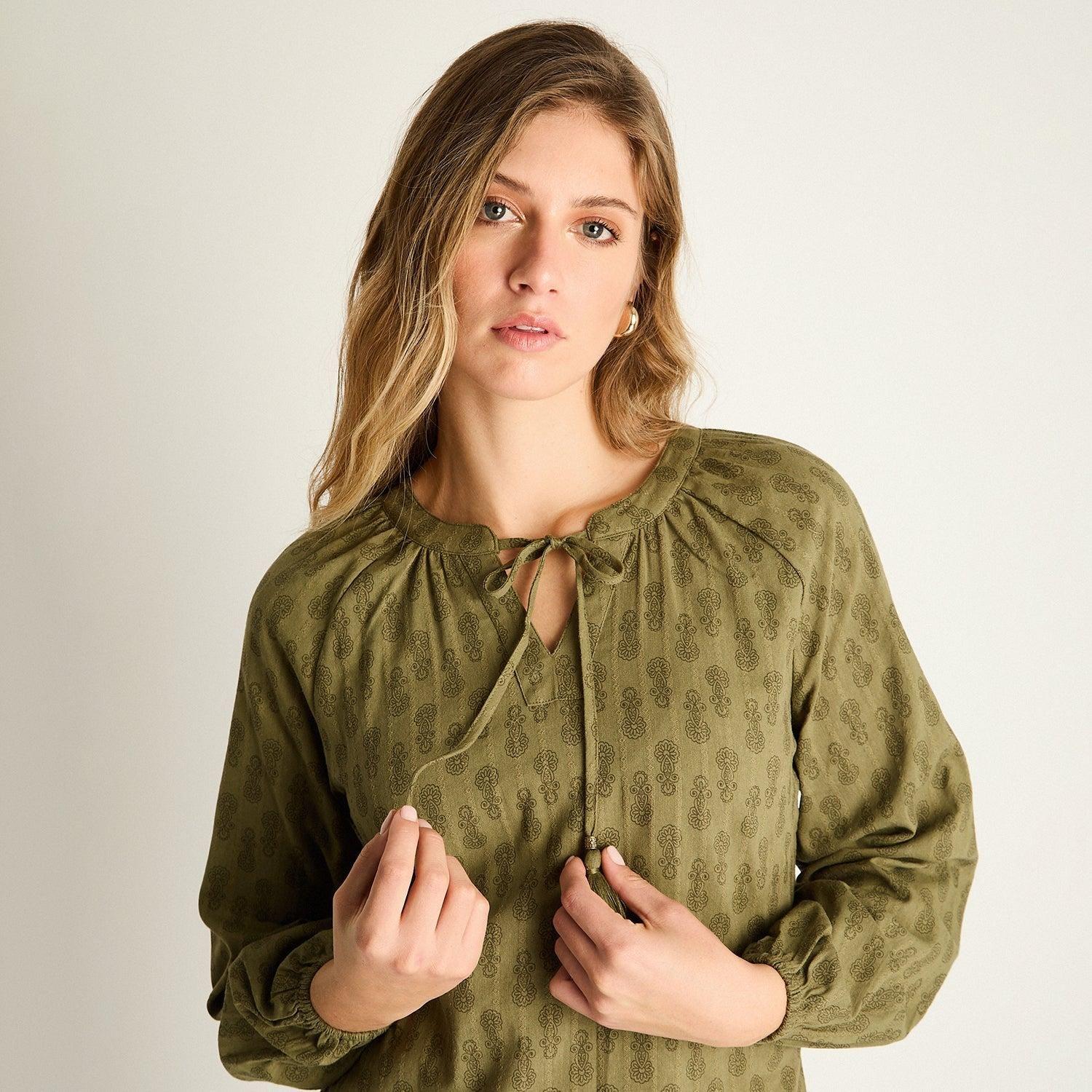 Blusa Verde con Amarre-2