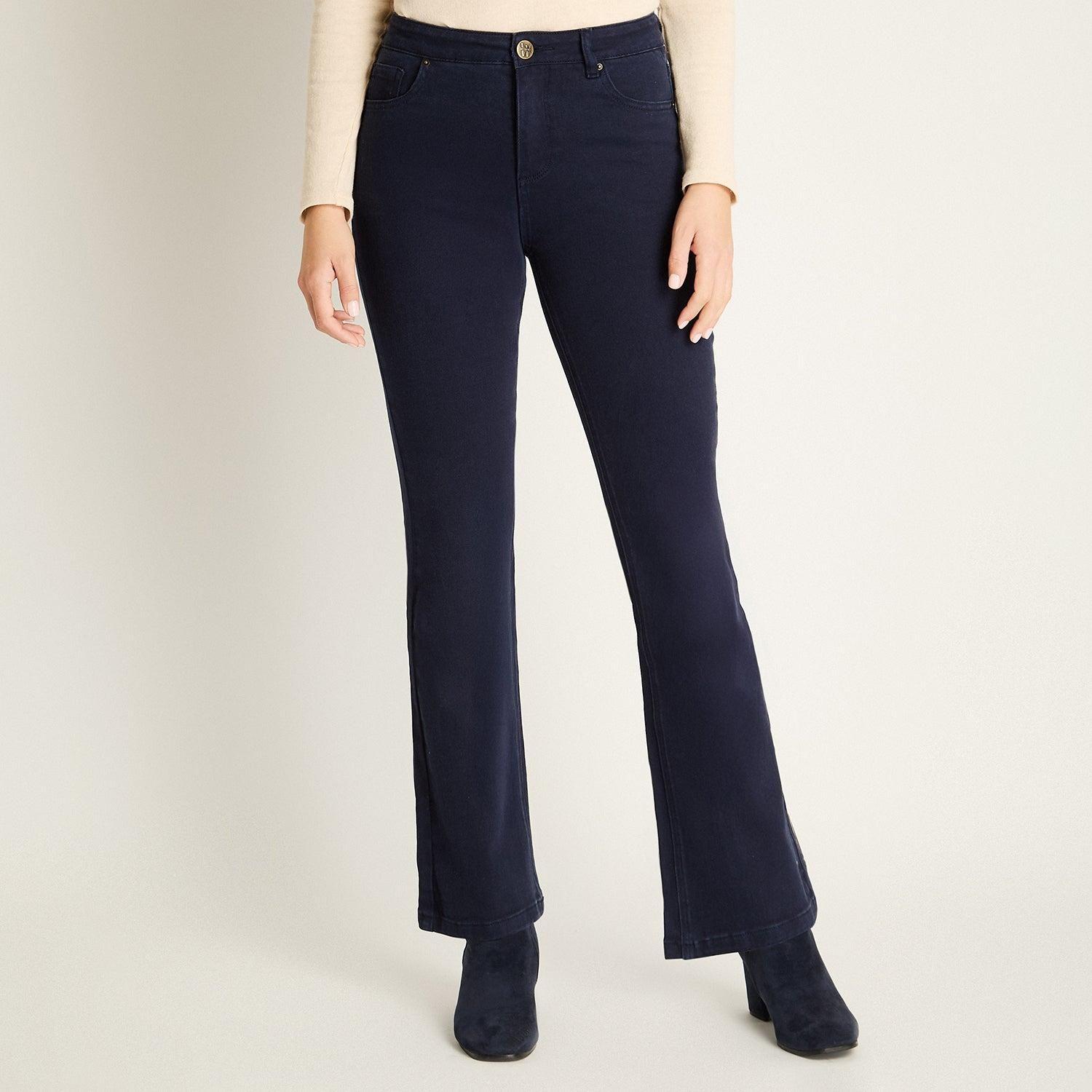 Jeans Azul Flare Elasticidad Media Calce Ajustado-0