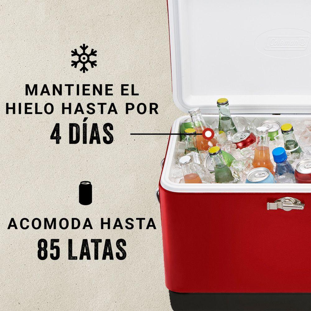 Cooler Coleman Diseño Retro y Tapa Have-A-Seat 85 Latas Rojo-3