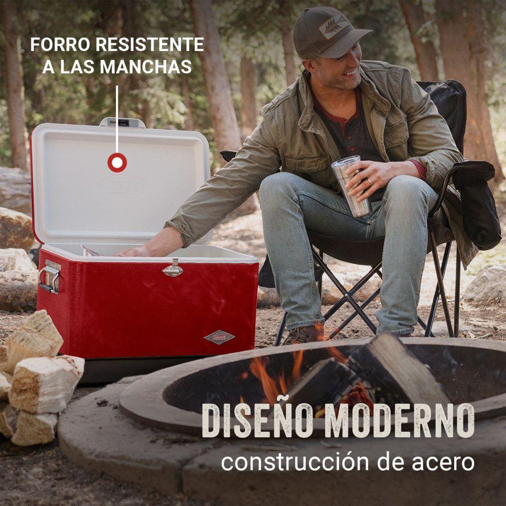 Cooler Coleman Diseño Retro y Tapa Have-A-Seat 85 Latas Rojo-4