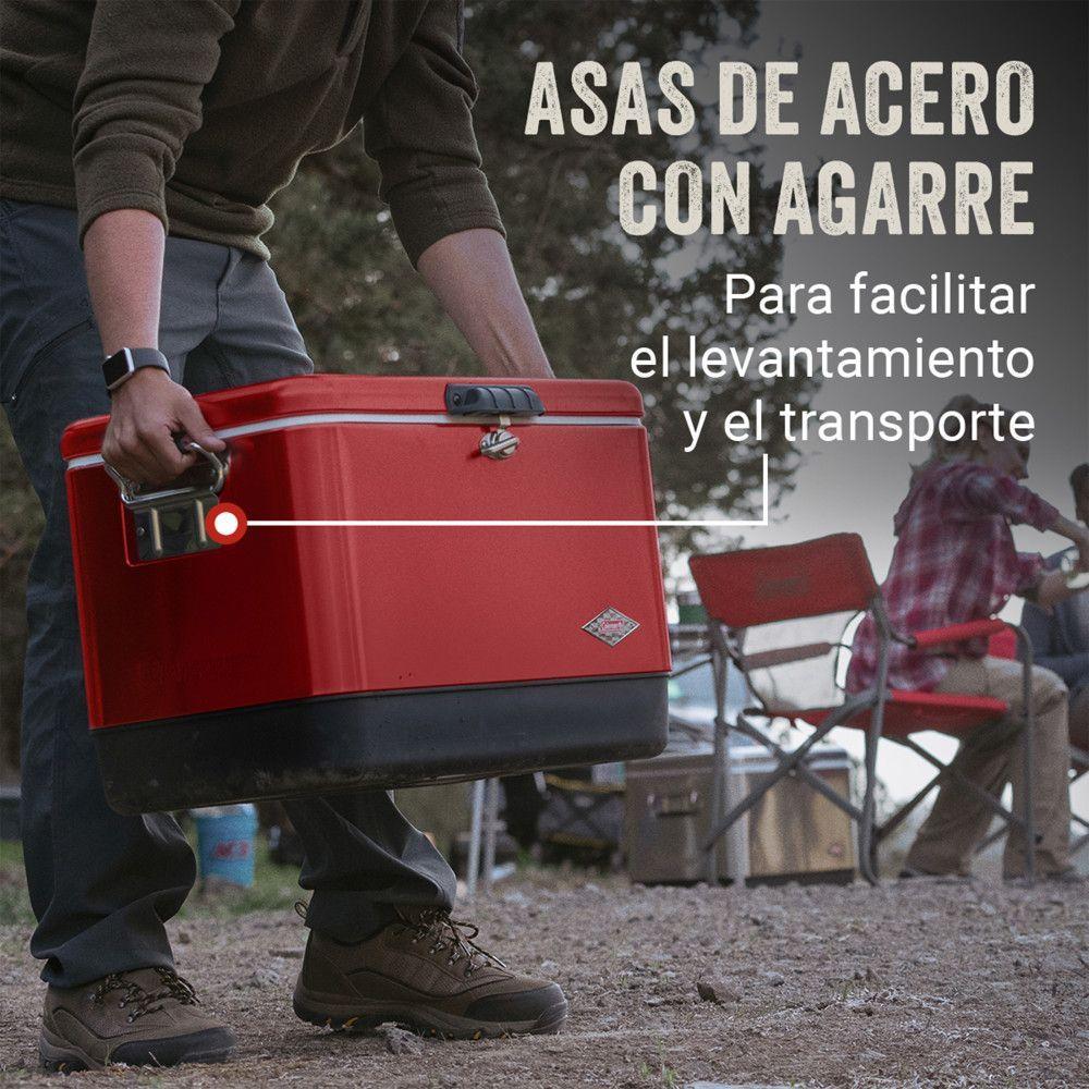 Cooler Coleman Diseño Retro y Tapa Have-A-Seat 85 Latas Rojo-5