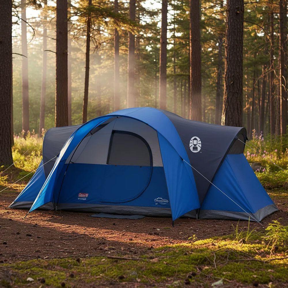 Carpa De Campa a Montana Coleman Familiar 8 Personas Azul-7