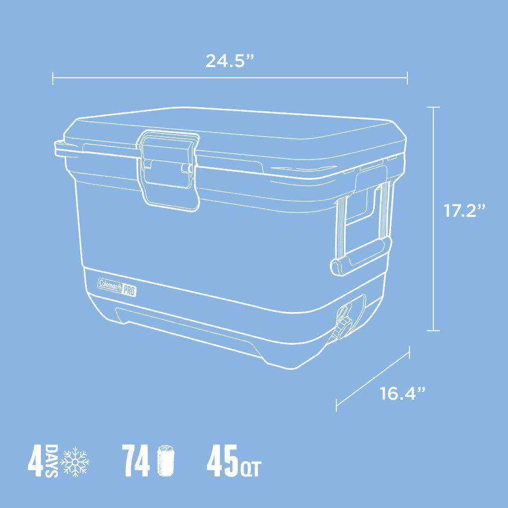 Cooler Coleman Pro Capacidad 43 Lt / 45 QT Celeste-7