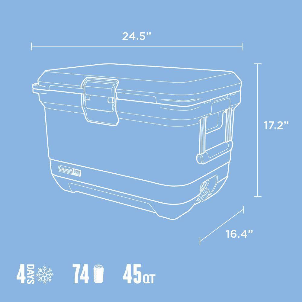 Cooler Coleman Pro Capacidad 43 Lt / 45 QT Celeste-7