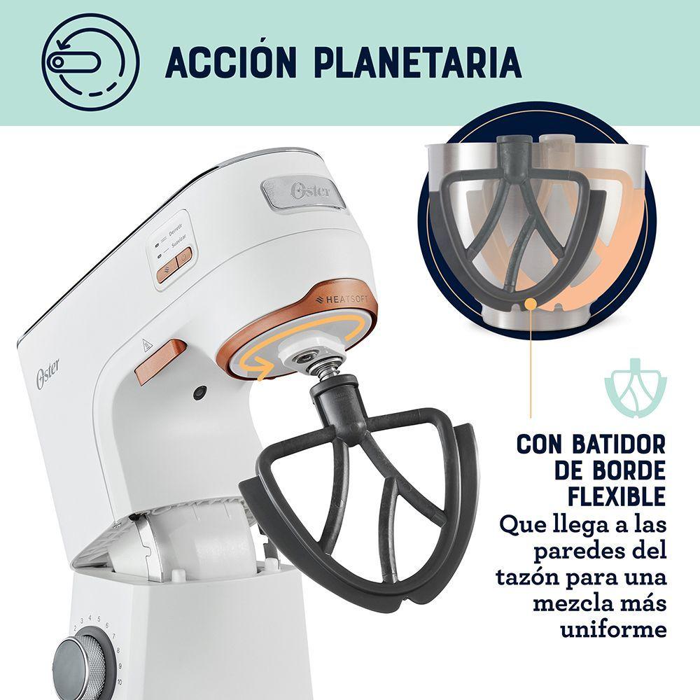 Batidora planetaria Oster® con tecnología Heatsoft™ FPSTSMPL4W-3
