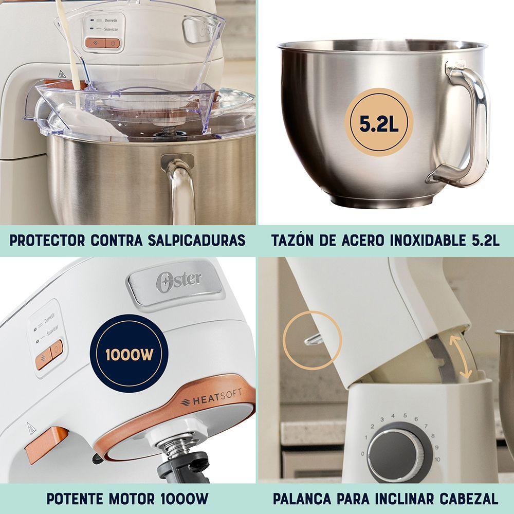 Batidora planetaria Oster® con tecnología Heatsoft™ FPSTSMPL4W-5