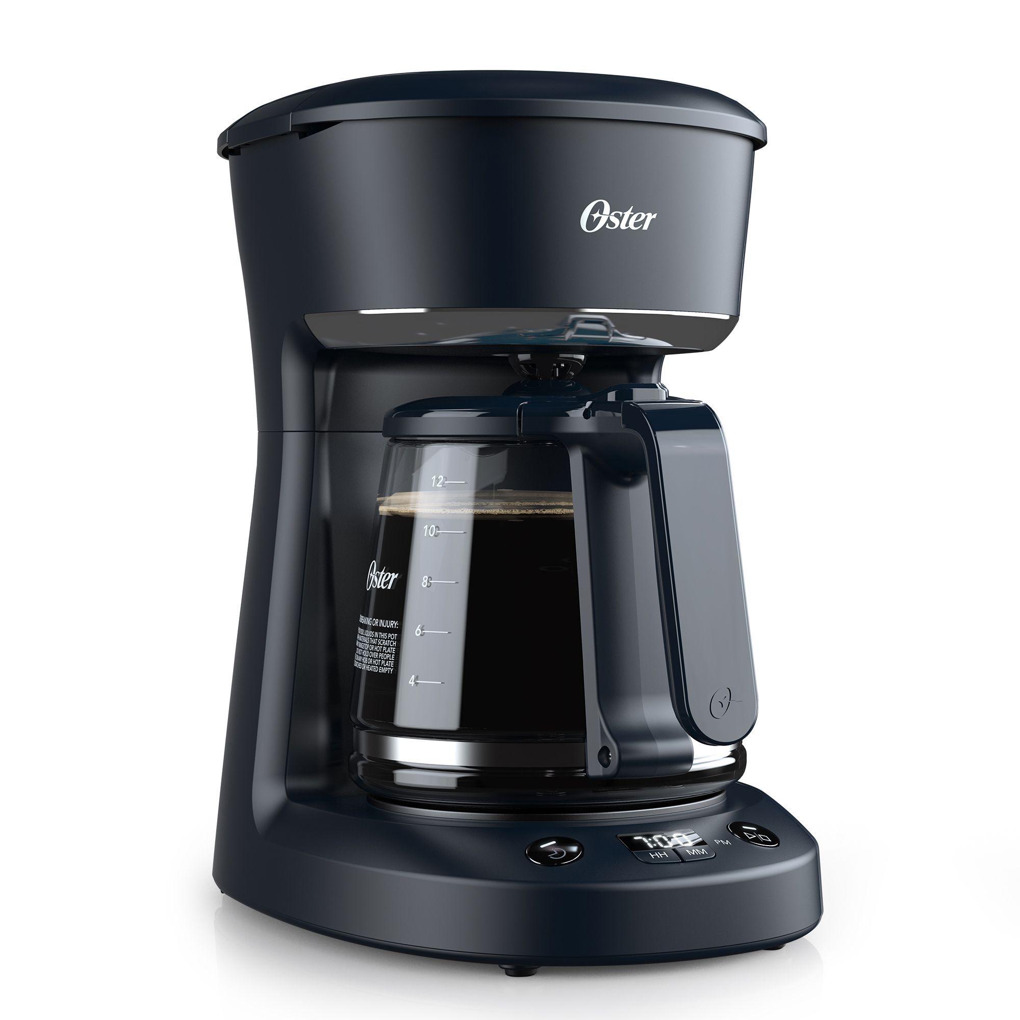 Cafetera programable Oster® 12 tazas negra con auto apagado BVSTDCP12B-0
