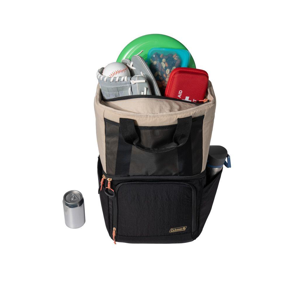 Mochila Térmica Cooler Coleman Now 20 latas Negro Beige-3