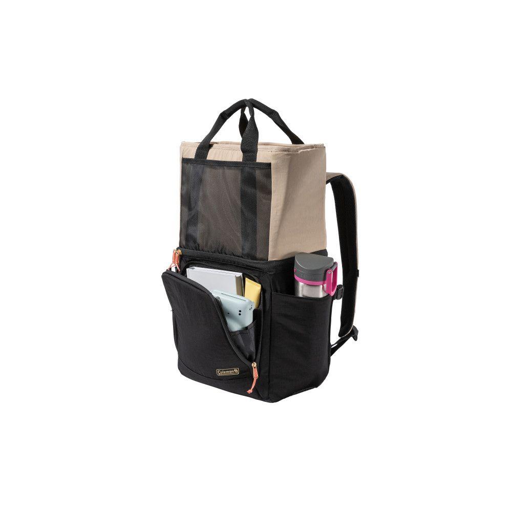 Mochila Térmica Cooler Coleman Now 20 latas Negro Beige-4