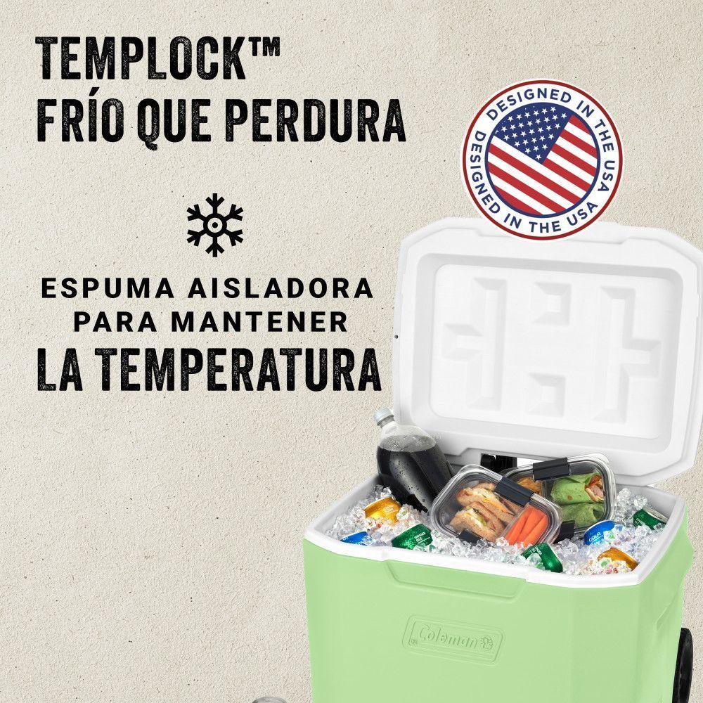 Cooler Coleman Chiller Verde con Ruedas 56 Lt / 60 QT-1
