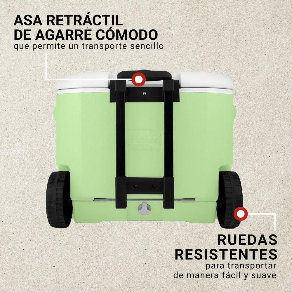 Cooler Coleman Chiller Verde con Ruedas 56 Lt / 60 QT-3