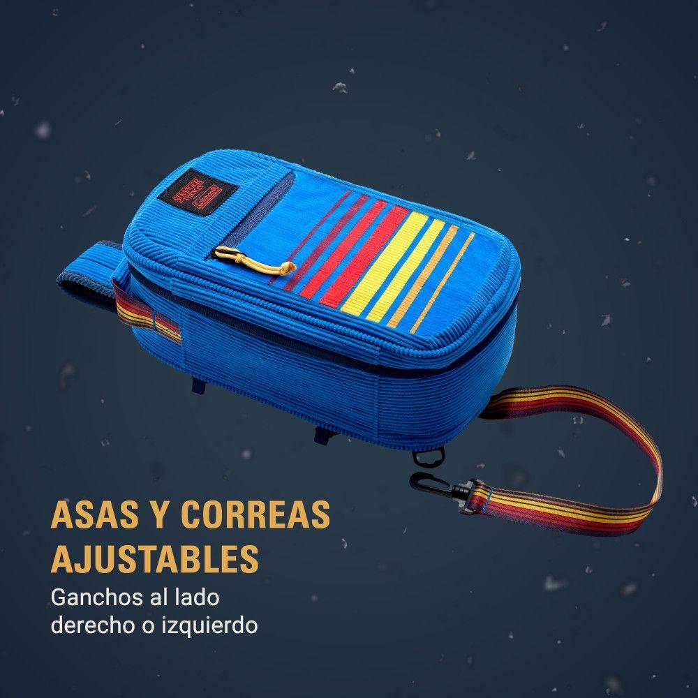 Hielera Bandolera Coleman Stranger Thing 6 Latas Celeste-4