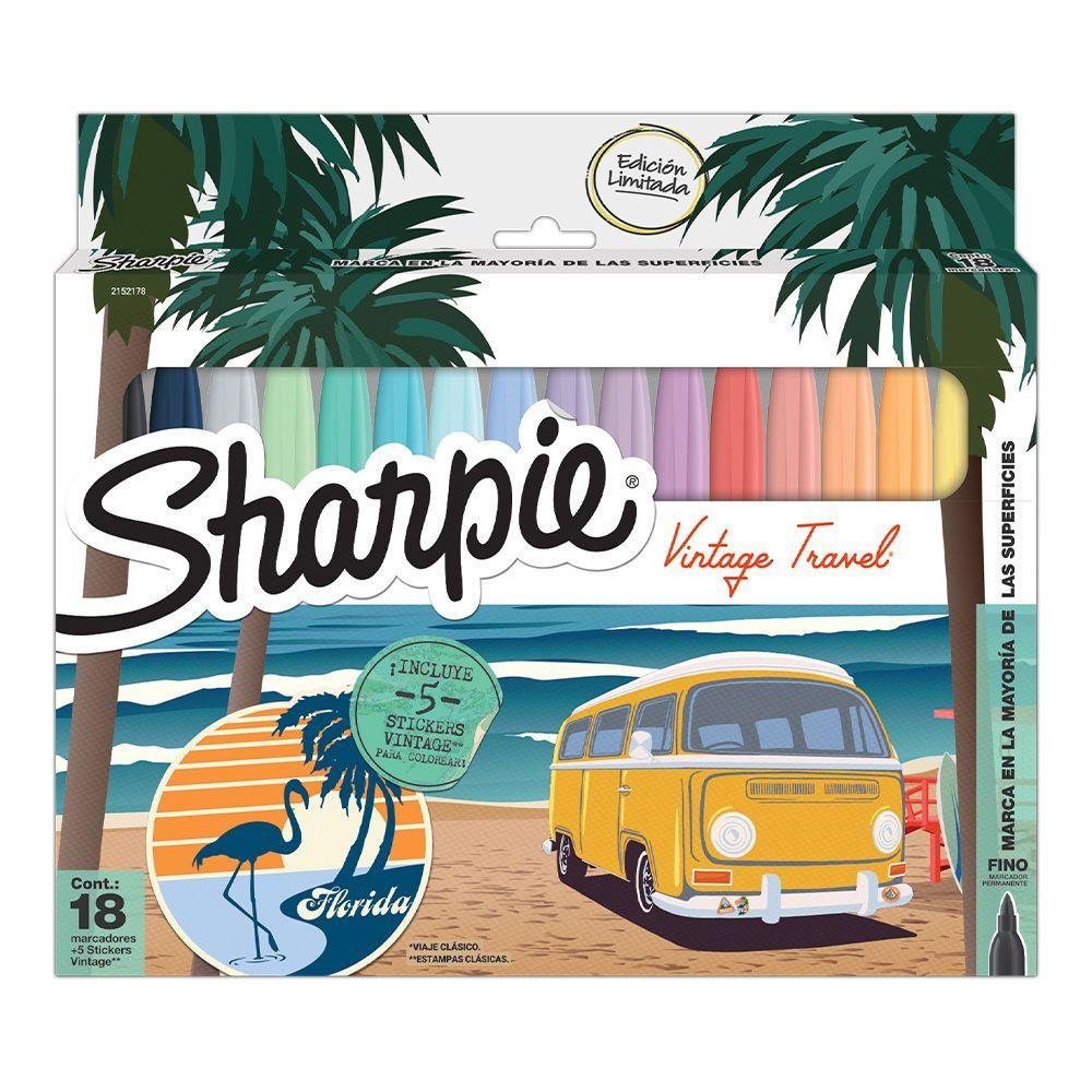 Caja 18 Marcadores Vintage Sharpie Punta Fina-1