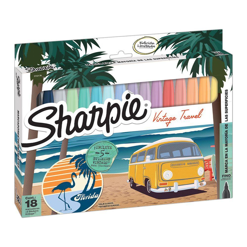 Caja 18 Marcadores Vintage Sharpie Punta Fina-0