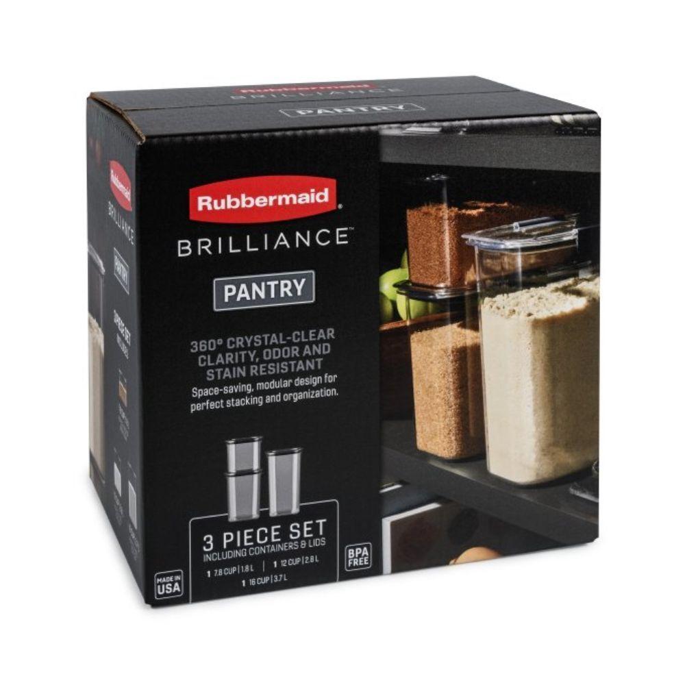Set 3 Contenedor de Alimentos Rubbermaid Brilliance 1.8, 2.8 y 3.7 Lt-2