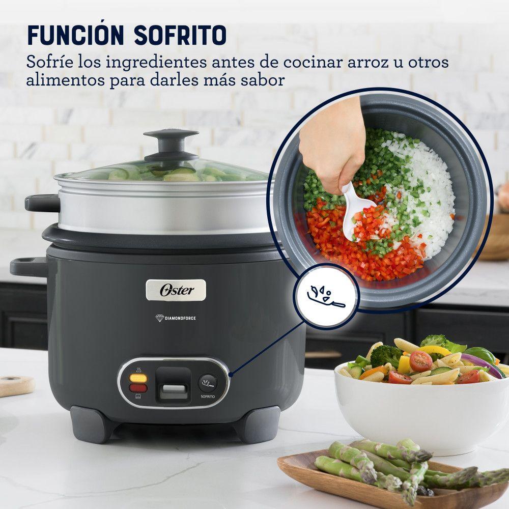 Arrocera 3 en 1 Oster 10 Tazas Diamond Force CKSTRC10DFSKE-2