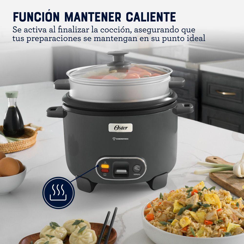 Arrocera 3 en 1 Oster 10 Tazas Diamond Force CKSTRC10DFSKE-3