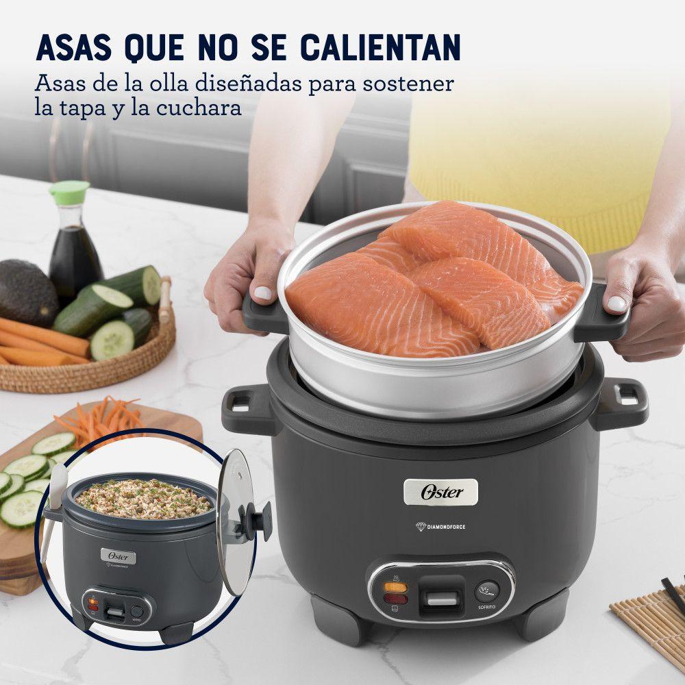 Arrocera 3 en 1 Oster 10 Tazas Diamond Force CKSTRC10DFSKE-4
