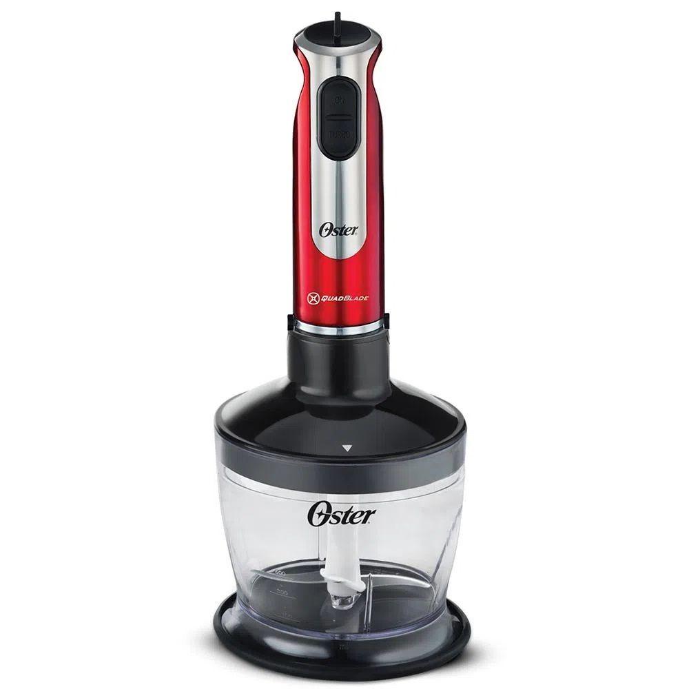 Batidora de inmersión Oster® roja con organizador y accesorios-5