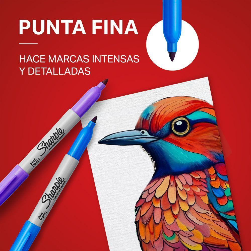 Set 8 Marcadores Punta Fina Sharpie Colores Básico-6