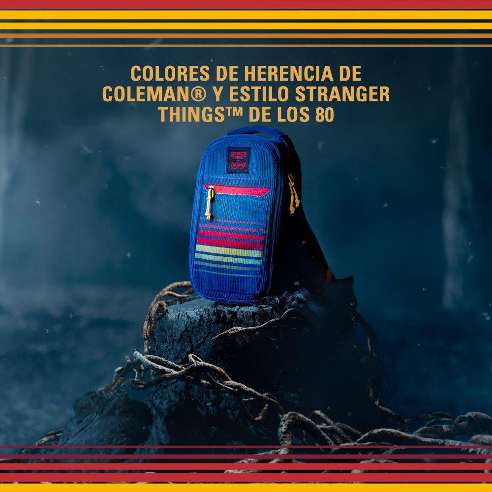 Hielera Bandolera Coleman Stranger Thing 6 Latas Azul-2
