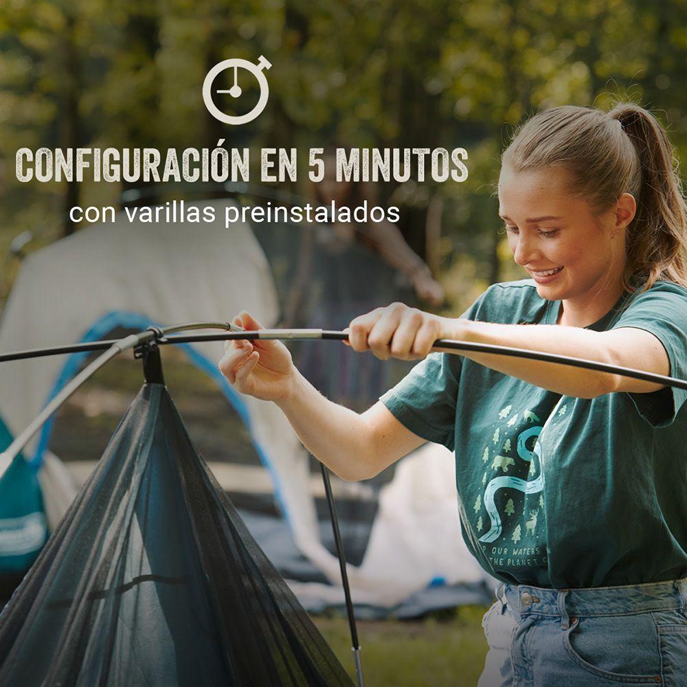 Carpa Coleman Skydome Dark Room 4P / 4 Personas Gris Verde-2