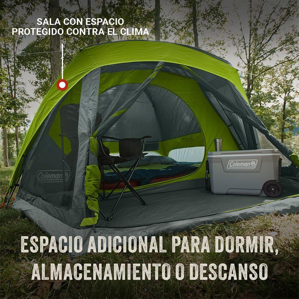 Carpa Coleman Skydome Dark Room 4P / 4 Personas Gris Verde-3