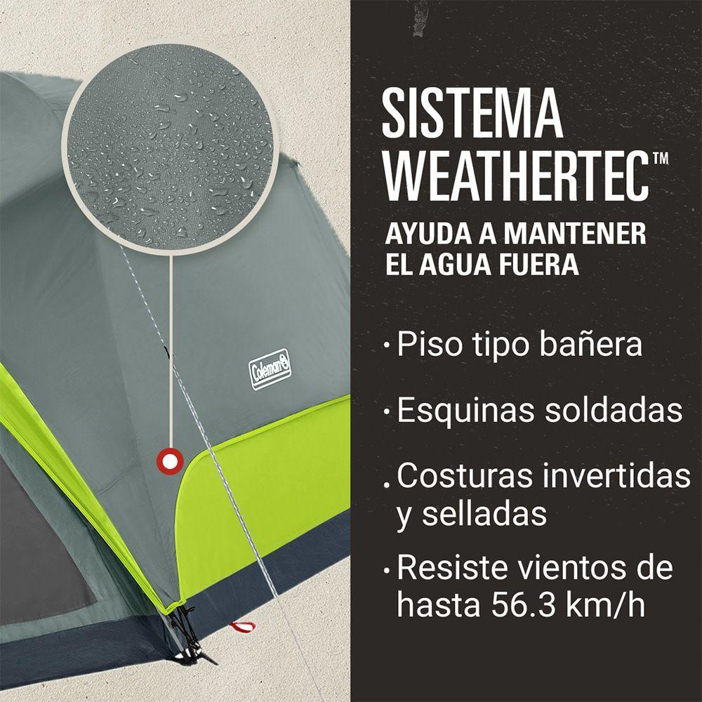 Carpa Coleman Skydome Dark Room 4P / 4 Personas Gris Verde-4