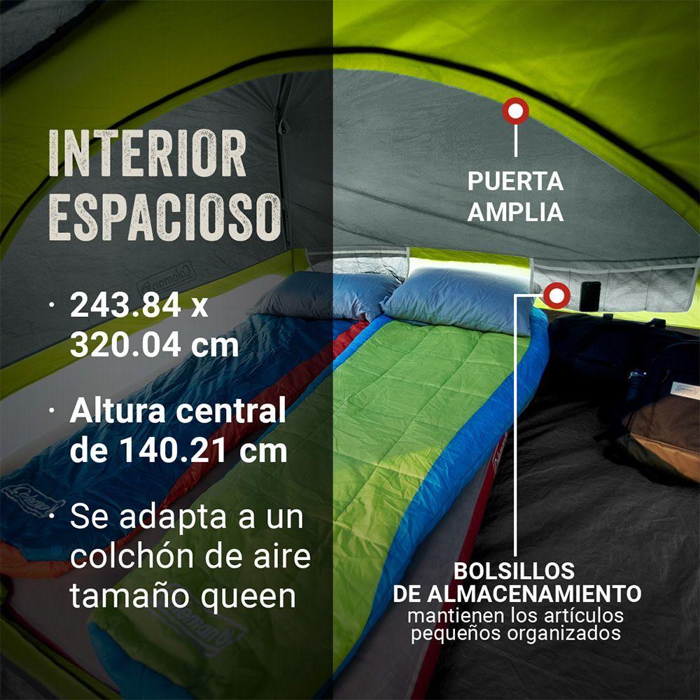 Carpa Coleman Skydome Dark Room 4P / 4 Personas Gris Verde-6