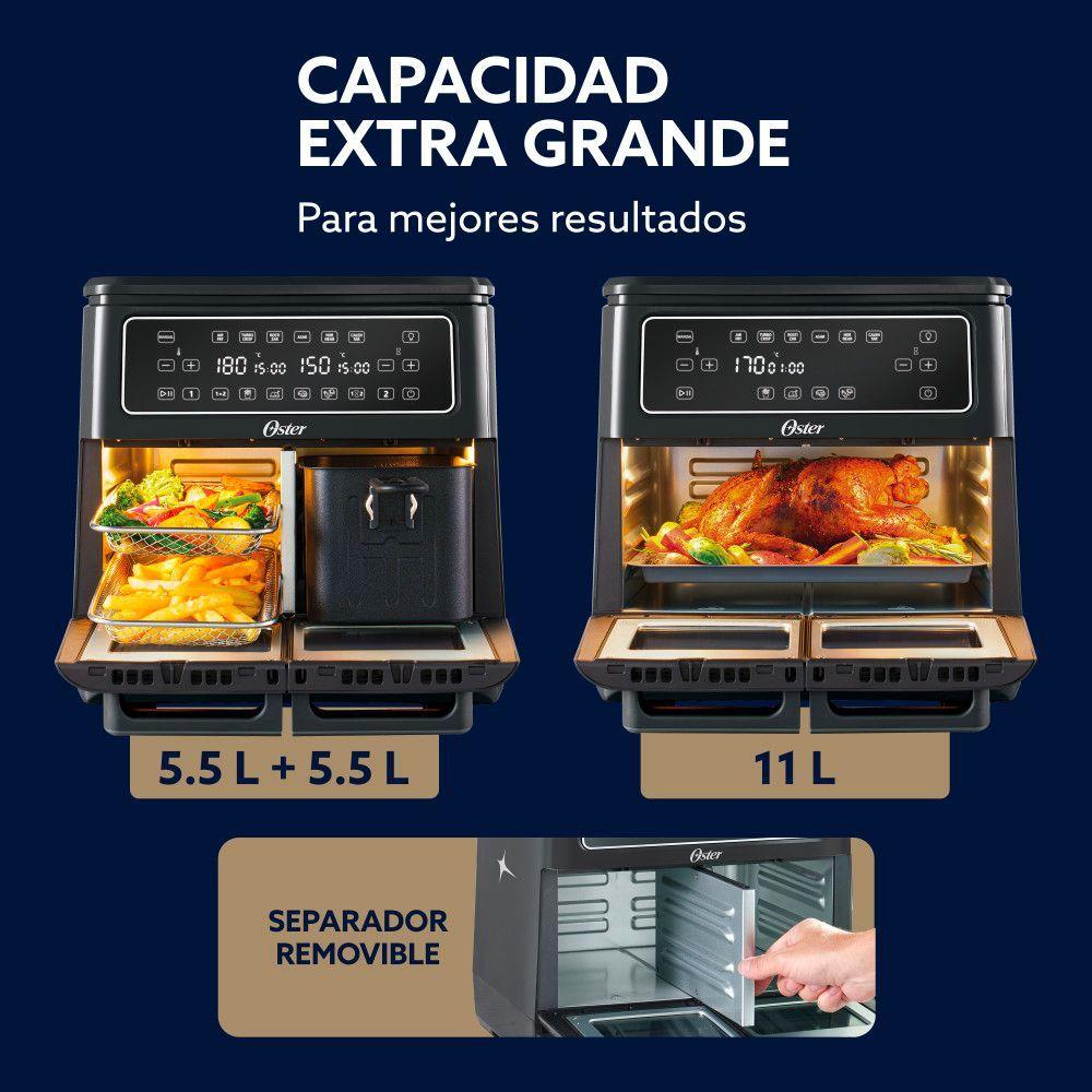 Freidora De Aire Oster Flex 2 Zonas 11 Lt Diamondforce-5