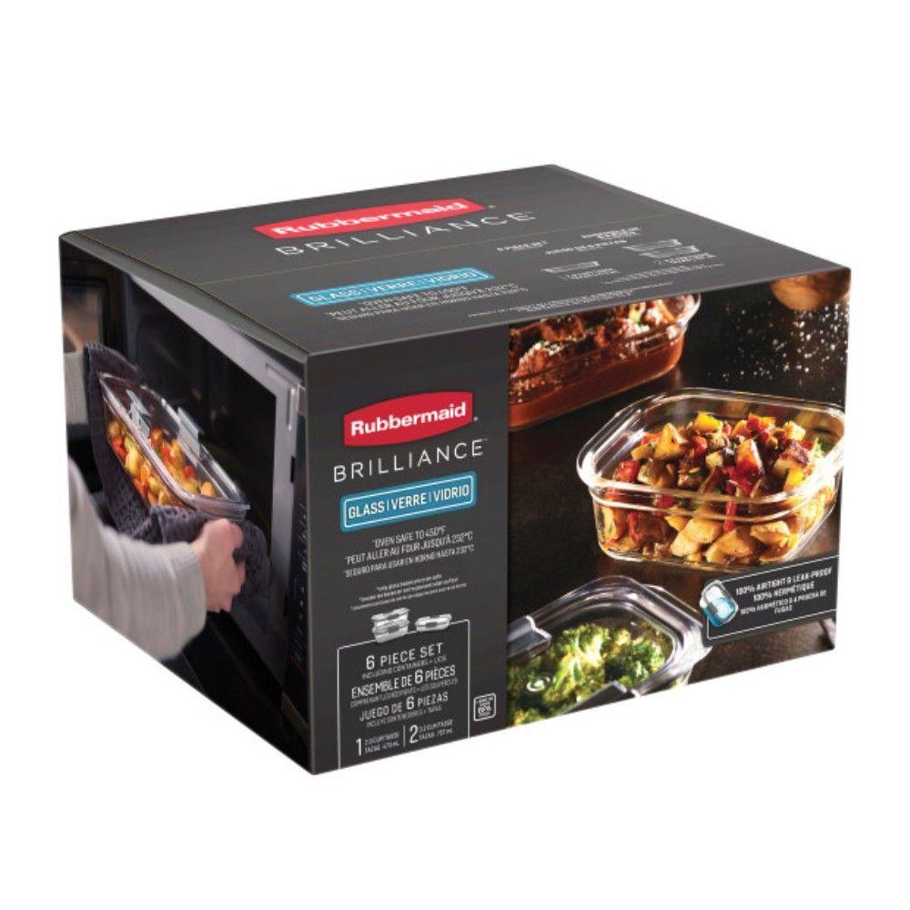 Set 3 Contenedor de Alimentos Rubbermaid Brilliance 473, 757 y 757 ml-2