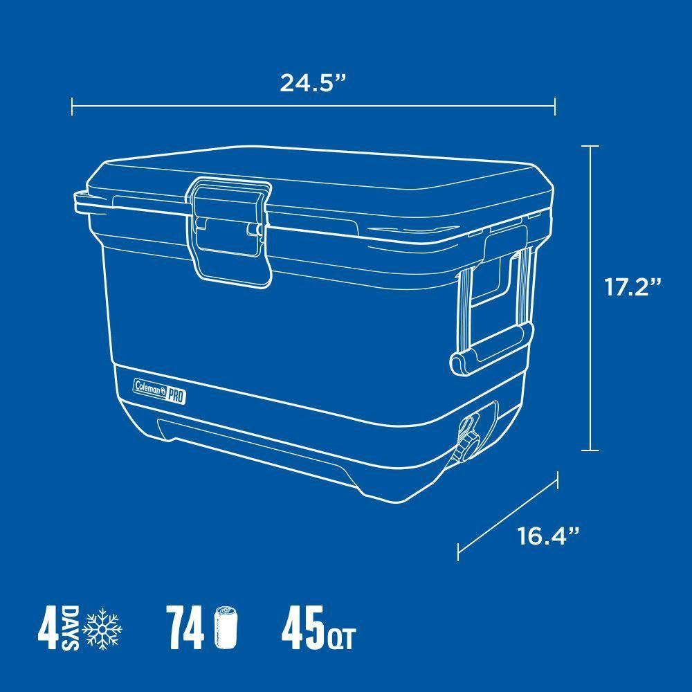 Cooler Coleman Pro Capacidad 43 Lt / 45 QT Azul-7