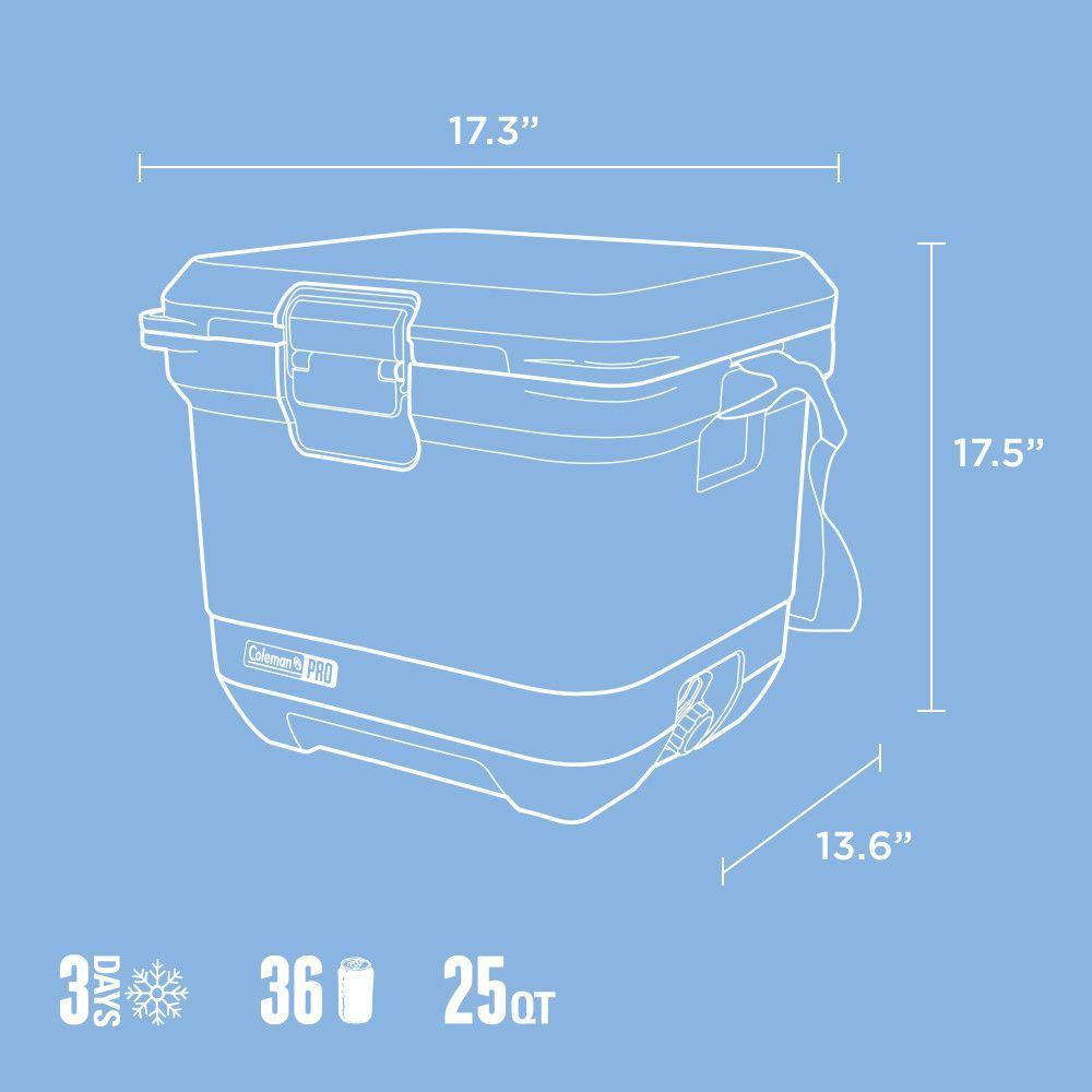 Cooler Coleman Pro Capacidad 24 Lt / 25 QT Celeste-7