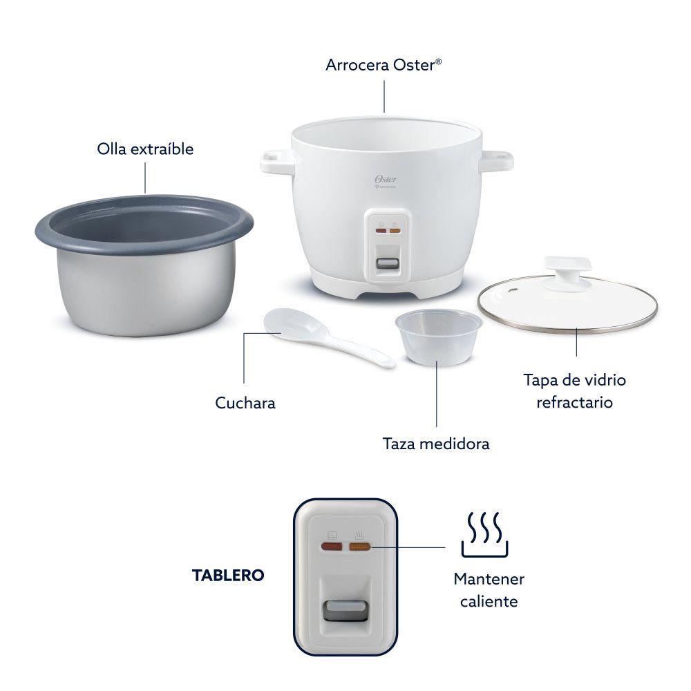 Arrocera Oster 7 Tazas Antiadherente DiamondForce CKSTRCB7DFWHT-6