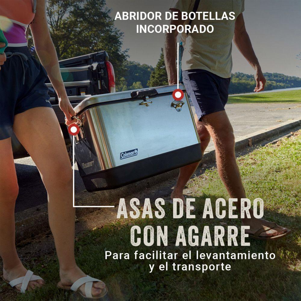 Cooler Coleman Reunion 51 Lt Acero Inoxidable-5
