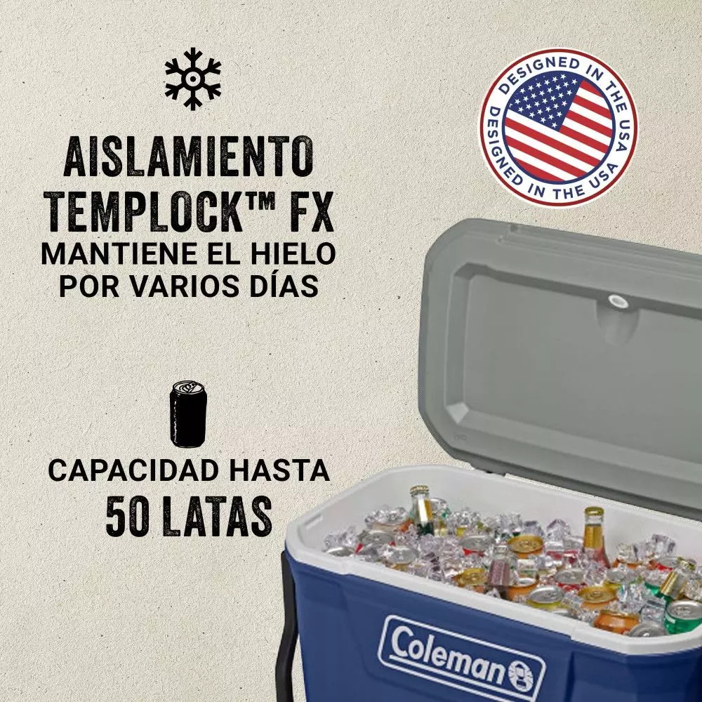 Cooler Coleman 316 con Ruedas Azul 58 Lt / 62 QT-2
