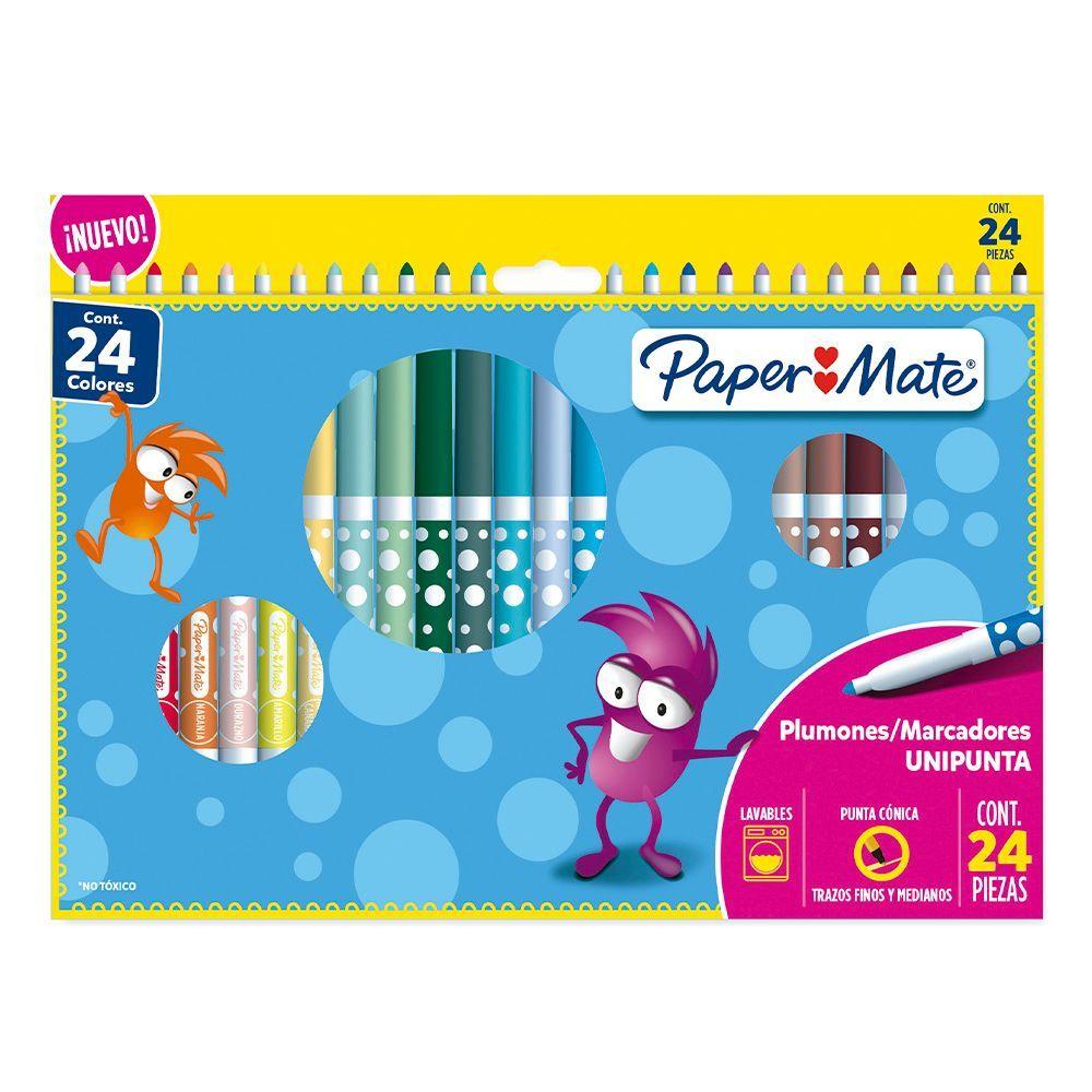 Caja con 24 Marcadores Punta Conica PaperMate-0