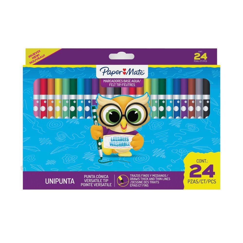 Caja con 24 Marcadores Punta Conica PaperMate-0