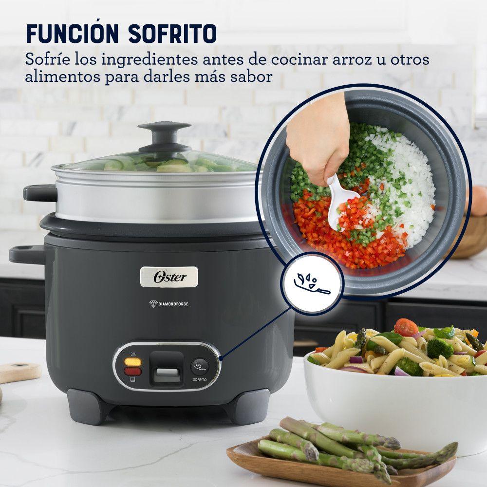 Arrocera 3 en 1 Oster 12 Tazas Diamond Force CKSTRC12DFSKE-2