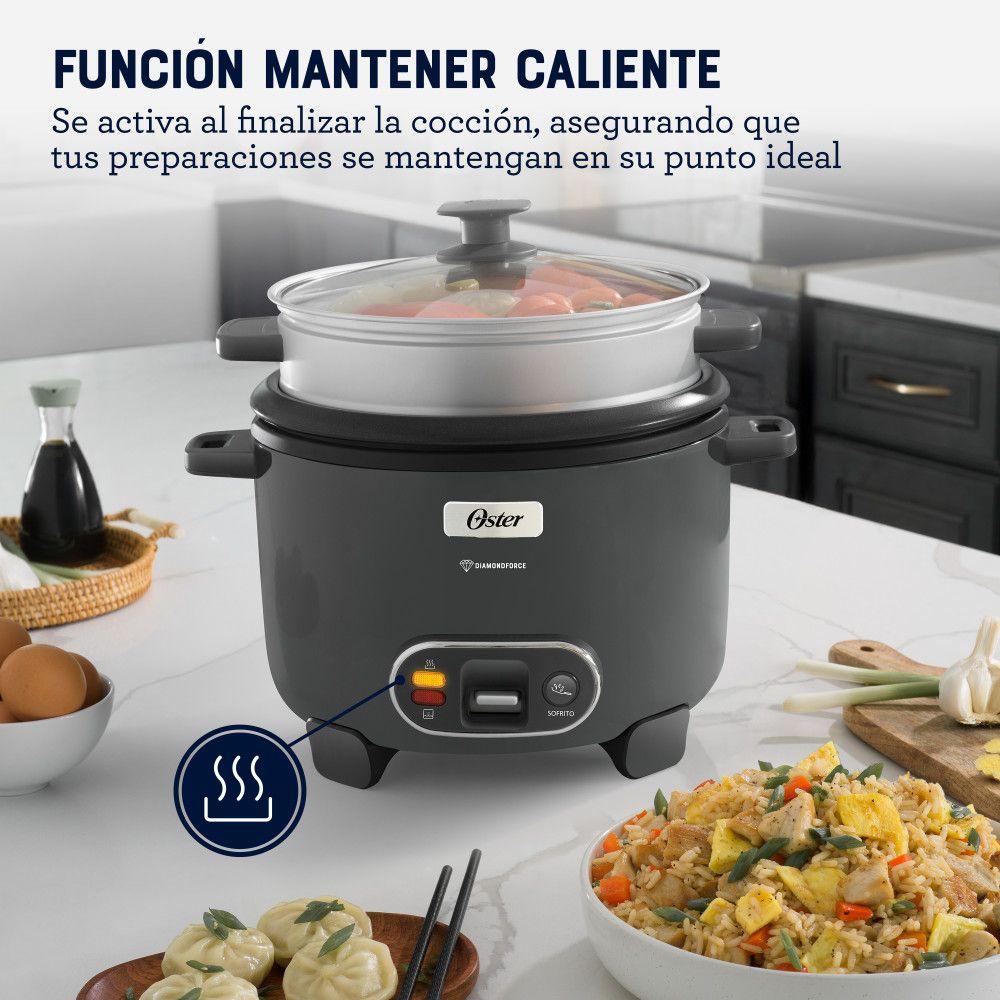Arrocera 3 en 1 Oster 12 Tazas Diamond Force CKSTRC12DFSKE-3