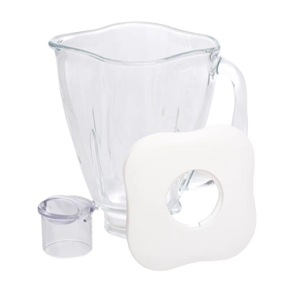 Vaso de vidrio Oster® tipo trébol con tapa-0