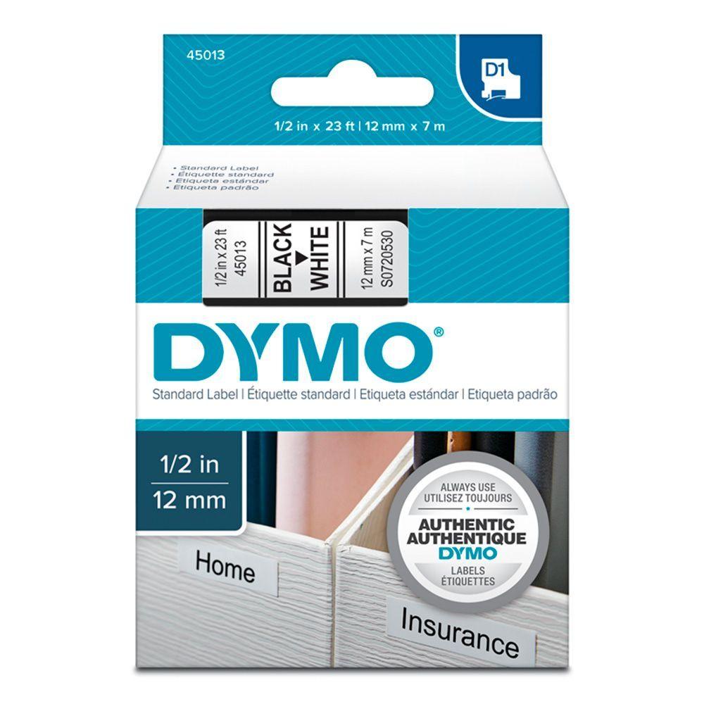 Cinta D1 Dymo Negro / Blanco - 12mm x 7mt-0