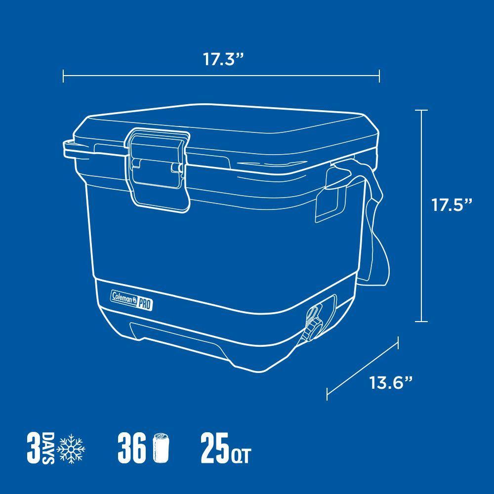 Cooler Coleman Pro Capacidad 24 Lt / 25 QT Azul-7