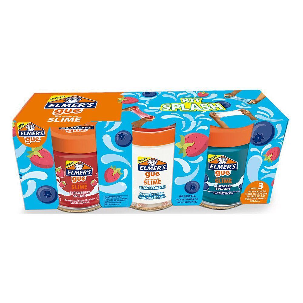 Pack 3 Slime Transparente, Splash Fresa y Arandano-0