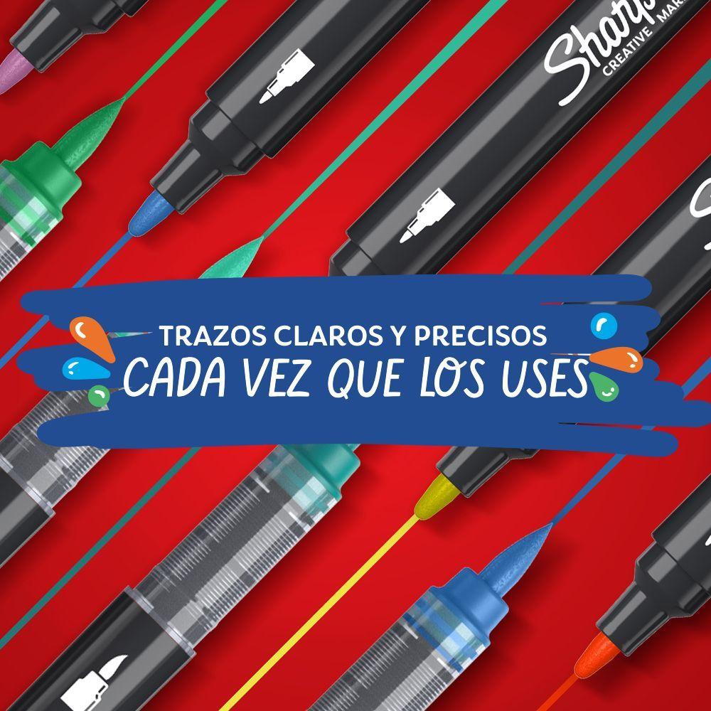 12 Marcadores Sharpie Acrilicos Punta Bala Colores Surtidos-2