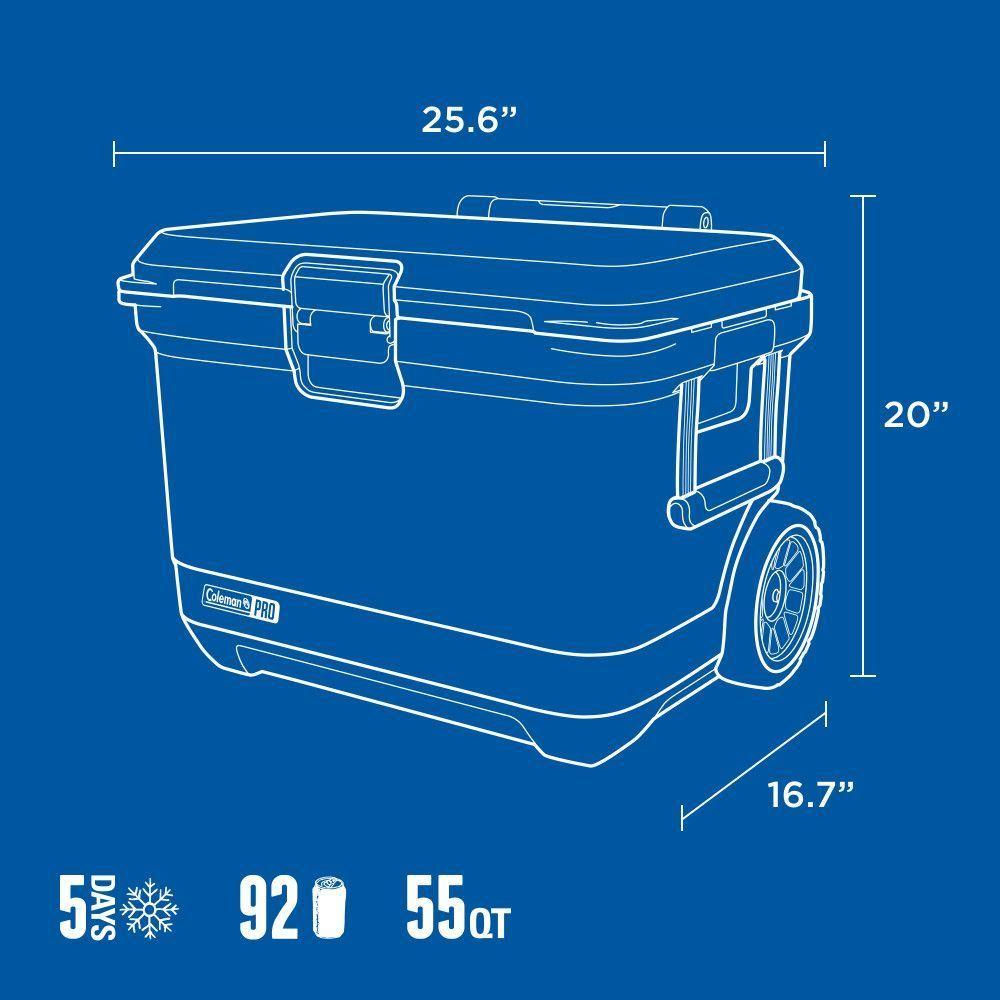 Cooler Coleman Pro Capacidad 52 Lt / 55 QT Azul-7