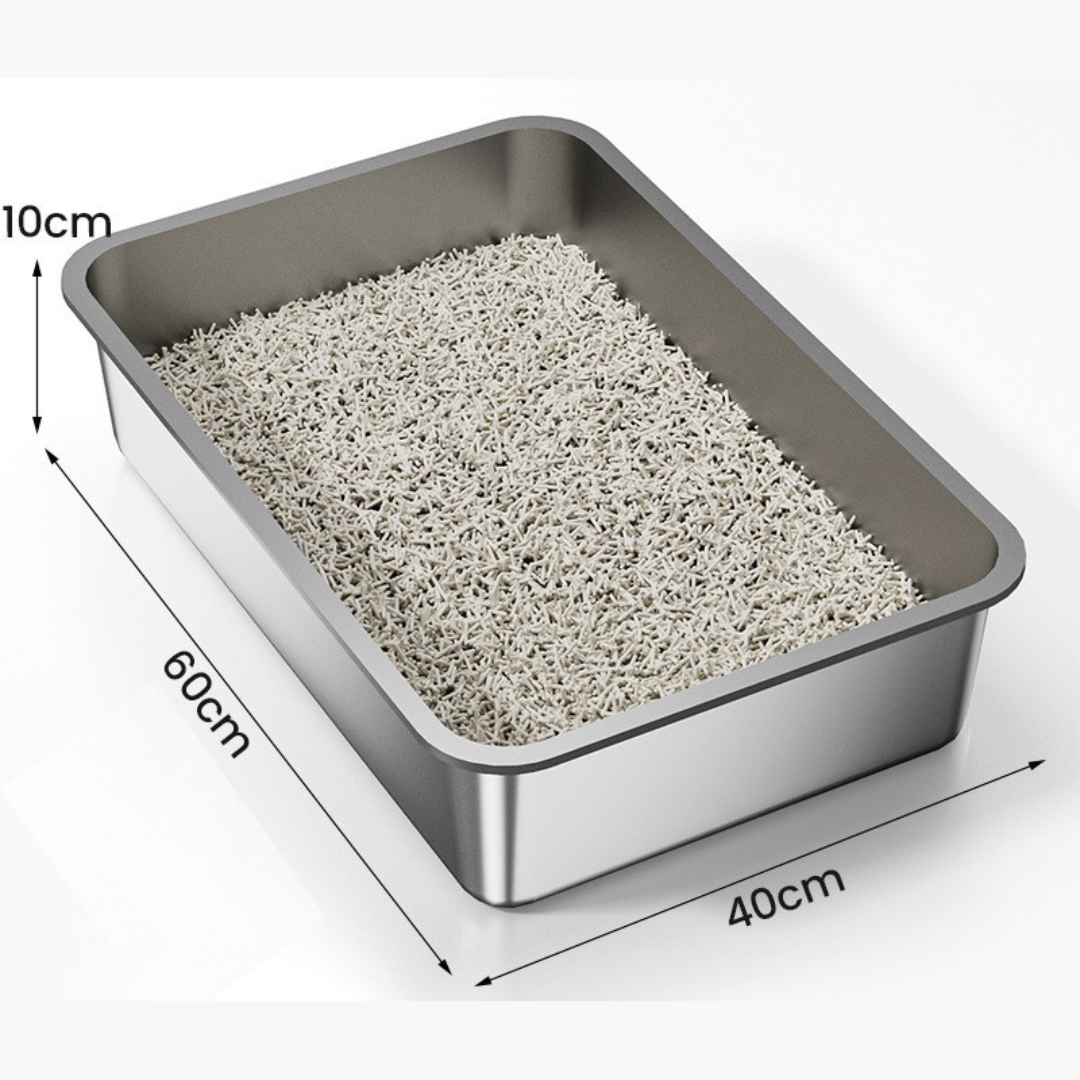 Arenero Para Gatos XXL De Acero Inoxidable Con Tapa Y Filtro-2