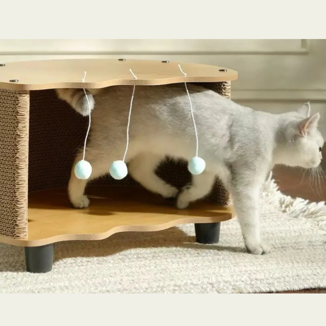 Rascadores De Cart n Tipo Casa Para Mascota Gatos Antiestres-3