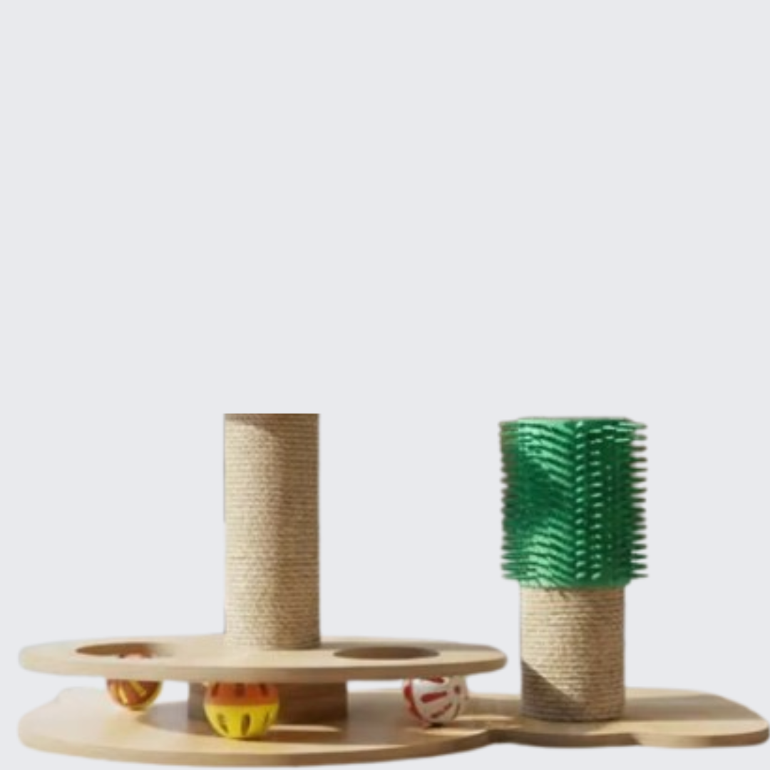 Rascador Para Gatos Torre De Madera Con Juguete Interactivo-4